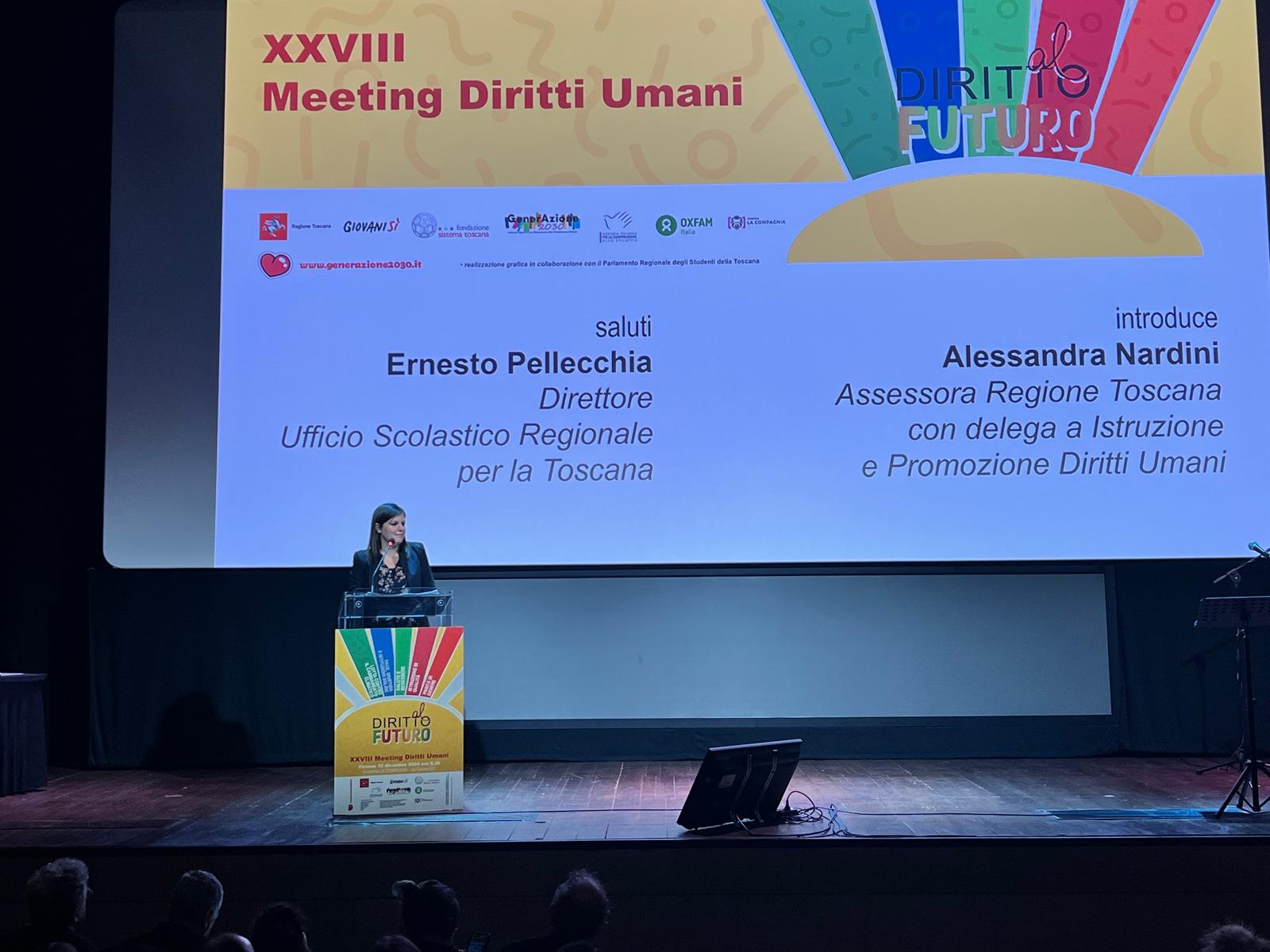 Immagine Meeting diritti umani, Nardini: “Il futuro è un diritto, istituzioni siano in prima linea”